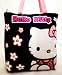 Hello Kitty Tote Bag - Beautiful Large Black & Pink Totebag with Glitter & Fur Detail, Great Gift Idea