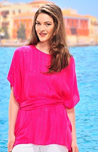 Charlie Paige Viscose Tunic In Pink