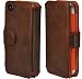 CrazyOnDigital Leather Flip Protector Case for Apple iPhone 4G - Folio Brown - Fits AT&T iPhone