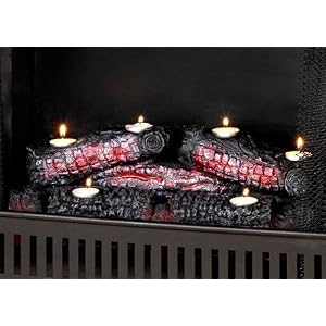 Tealight Log Holder Glowing Charred Ember Looking