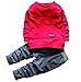2PCS Baby Boys Girls Cartoon Clothing Set Long Sleeve Shirt and Pants 4Years Red