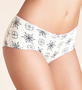 Cotton Rich Snowflake Print Low Rise Shorts