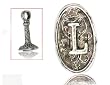 Beaucoup Designs Silver Over Pewter "Wax Seal" Fob Initial Charm L - MADE IN USA
