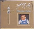 Gold Commemorative Plaque with Child Kneeling and Cross, Boy or Girl, in English or Spanish, 7" x 6"