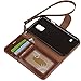Arae Slim Flip Folio PU Leather Wallet Case for Galaxy S5 i9600, Brown