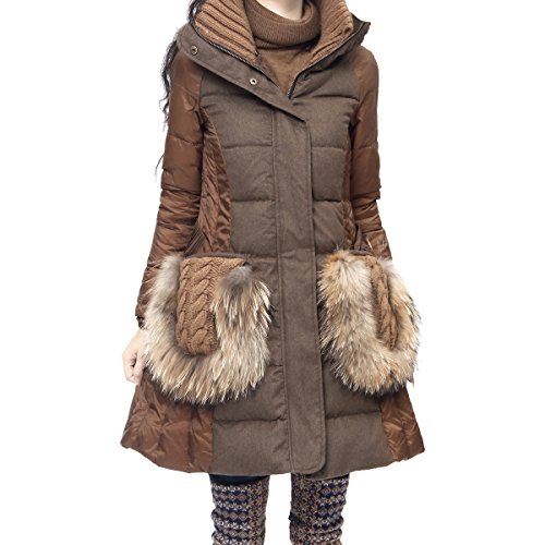 (アートカー)Artka オリジナルデザイン レディーズラクーンファー付きダウンコート CK16230D