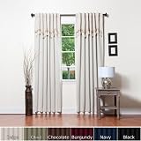 Beige Thermal Blackout Curtain With Attached Scallop Valance 104W x 84L Pair by 