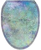 Toilet Tattoos TT-1012-O Blue Sponge Decorative Applique for Toilet Lid, Elongated