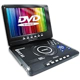 12.3 Black Multi Region Portable DVD Player Swivel Screen with Digital Freeview TV & Recorder with Analogue TV. 300 Games, Rechargeable Battery with Car and Mains charger.