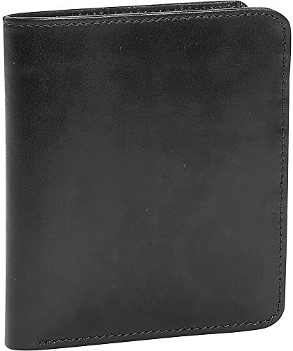 Leatherbay Double Fold Leather Wallet,Black,one size