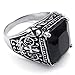 KONOV Mens Stainless Steel Ring, Vintage Engraved Fleur De Lis Dragon Claw, Black Silver, Size 10