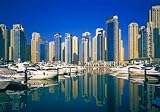 Skyline and Boats on Dubai Marina - 48"W x 34"H - Peel and Stick Wall Decal by Wallmonkeys