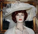 Ivory Tea Hat Victorian Hat Wedding Tea Hat Bridesmaid Hat New Design by Darna "Miss Wedding Ivory Crystal Fairy"