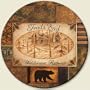 Lazy Susan ~ Lodge Collection ~ decorative tempered glass ~ 16 inch diameter ~ code 170