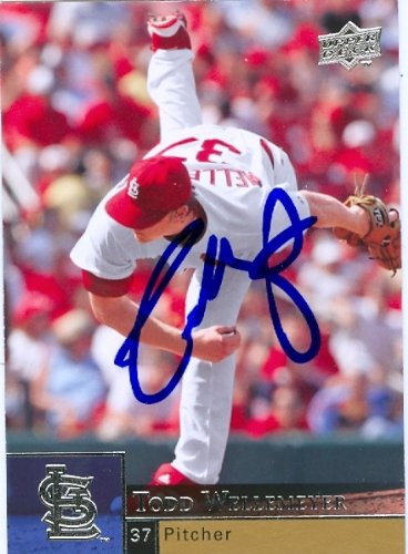 Todd Wellemeyer Autographed/Hand Signed Baseball Card (St. Louis Cardinals) 2009 Upper Deck #353