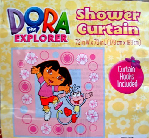 Dora the Explorer Vinyl Shower Curtain and Hooks