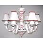 Ceramic Red and White Hand Painted Chandelier