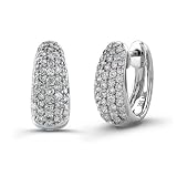 Victoria Kay 1ct Pave Diamond Huggy Hoop Earrings in 14k White Gold (IJ, I1-I2)