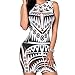 Women Sexy Bandage Bodycon Jumpsuit Tattoo Print Bodysuit