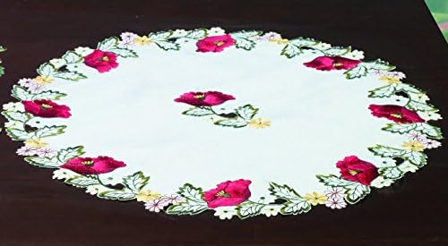 Editex Home Curtain Holiday Themed Round Doilie, 26-Inch, Kalanit