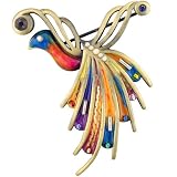 Jewelry : Colorful Long Feathered Bird Animal Pin Brooch