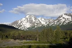 Above Chugach National Forest on the Seward Highway, Alaska's Mighty Mountains Rise - Majestic 16x20 Photographic Print By Carol M. Highsmith