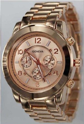839-rg Rose Gold Chronograph Unisex Boyfriend Style Designer Metal Link Watch 839-rg Rose Gold Chronograph Unisex Boyfriend Style Designer Metal Link Watch