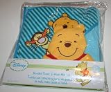 Disney Winnie the Pooh Hooded Towel & Washmitt - Blue Stripe