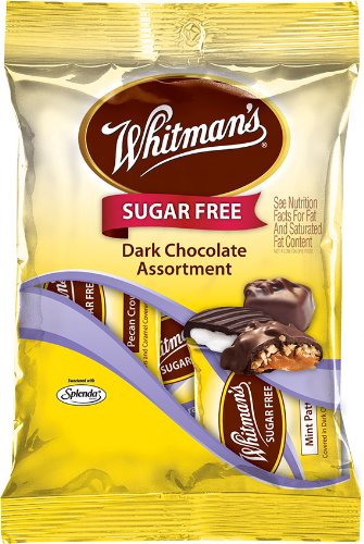 Russell Stover Whitman's Sugar Free Peg Bag, Assorted Dark Chocolate, 3.2-Ounce (Pack of 12)