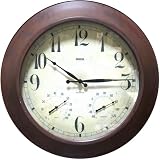 Springfield Precision Instruments 24 Rustica WWVB Metal Clock with Thermometer and Hygrometer