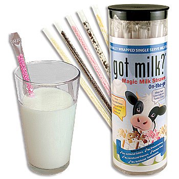 OFFICIAL Got Milk Magic Straws 48 Pack Individually Wrapped on-the-go Flavors