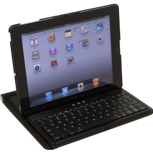 New Trent IMP39B Embassy Keyboard Case for iPad 2, Bluetooth keyboard /w leather finish back cover for Apple iPad 2 3G Tablet, WIFI Model, 16GB, 32GB, 64GB, with three different adjustable angles