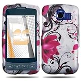 Purple Flowers Silver Protector Case for LG Optimus S LS670