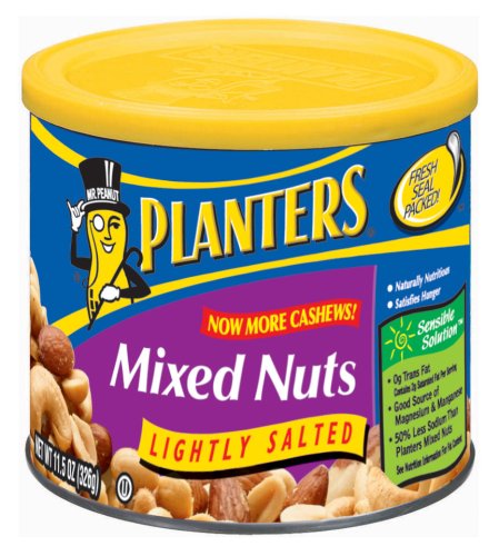 Planters Mixed Nuts, Lightly Salted, 11.5-Ounce Packages (Pack of 4)