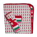 Toby Tiger White/Pink Dot Flower Organic Baby Blanket