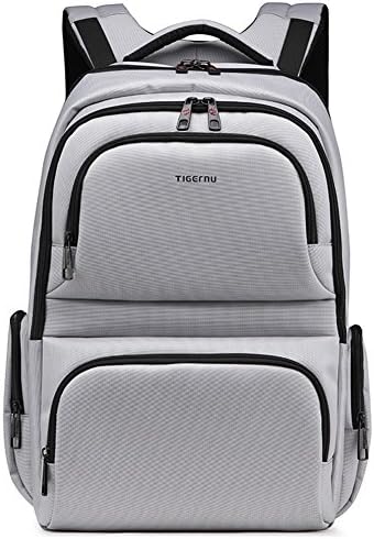 Rainbaw Unisex Laptop Backpack with Check Fast Airport Security Friendly Sleeve, Fits Most 15.6 '' Laptops,Multi function Trip Computer Packages Shoulders Backpack Schoolbag-Silver