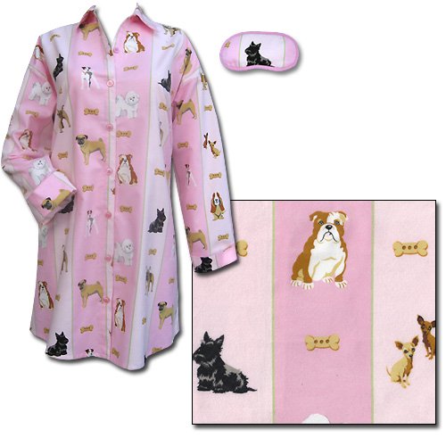 The Cat's Pajamas Fetch Dogs Flannel Nightshirt large