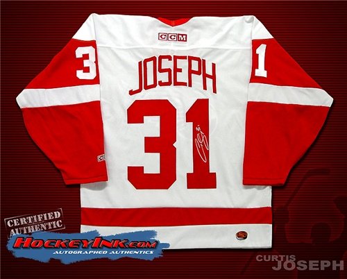 Curtis Joseph Autographed/Hand Signed Detroit Red Wings White Jersey