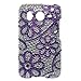 Sparkling Purple Lace Design Full Diamond Rhinestone Snap on Hard Skin Cover Case for HTC Inspire 4G Android Phone (AT&T)