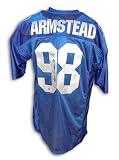 Jesse Armstead New York Giants Blue Jersey Autographed - Autographed NFL Jerseys