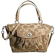 Coach Signature Sateen Leah Signature Bag Tote 13139 Khaki Gold