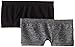 Fruit of the Loom Big Girls' Seamless Boyshort, Dark Grey Heather/Black, Medium(Pack of 2)