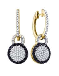 10K Yellow Gold 0.52CT Black Diamond Fashion Earrings
