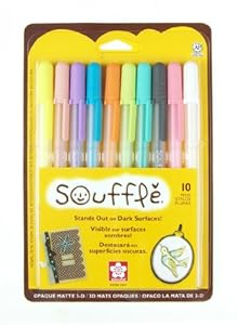 Sakura 58350 10-Piece Blister Card Souffle Assorted Color 3-Dimensional Opaque Ink Pen Set
