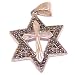 Marquise Star of David with a Cross Messianic pendant with Marcasite Border - Sterling silver (2.6 cm - 1") - Without Chain