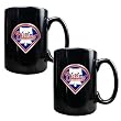 Philadelphia Phillies MLB 2pc Black Ceramic Mug Set - Primary Logo by Great American Products