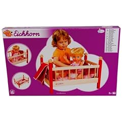 Eichhorn 100004041 - Holz-Puppen-Bett, inklusive Gebett, f�r Puppen 35-50 cm, 50x32x32 cm