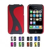 RED Apple iPhone 3G 3Gs 8GB 16GB 32GB Snap-On Hard Rubber Skin Case Cover + ....
