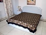 Ethnic Designer Black King Size Soft Cotton Bed Spread/tapestry with Golden Work (Size: 84 X 104 Inches) Rajrang India