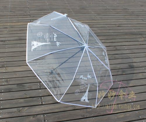 Ultralight EVA Transparent Eiffel Tower unisex folding umbrella